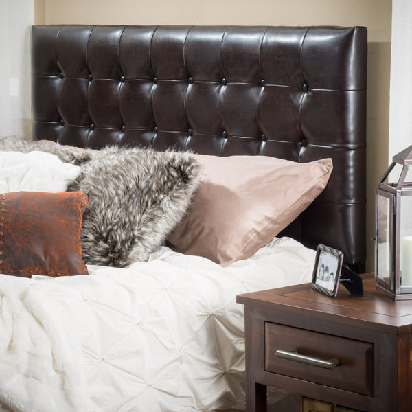 Gdf Studio Lansing Queen/Full Brown Leather Headboard