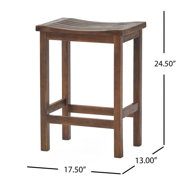 Gdf Studio Lantana Brown Mahogany 24-Inch Counter Stools (Set Of 2)