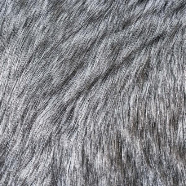 Gdf Studio Laraine Furry GlamDark Grey And Light Grey Streak Faux Fur Throw Pillow