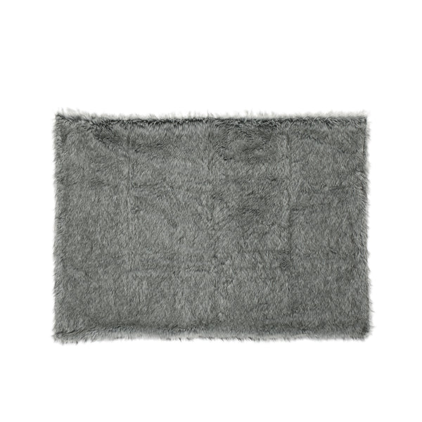 Gdf Studio Laraine Modern Glam Rectangular Taupe Faux Fur Throw Blanket