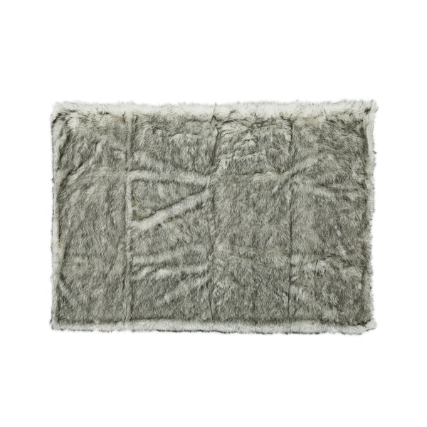 gdf studio Laraine Modern Glam Rectangular Taupe Faux Fur Throw Blanket