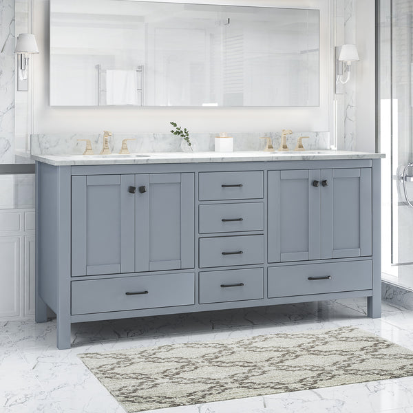 Gdf Studio Laranne Contemporary 72" Wood Bathroom Vanity (Counter Top Not Included)