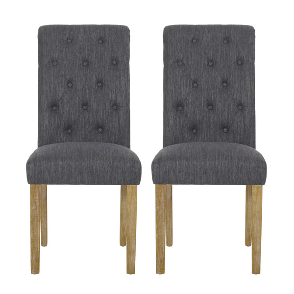 Gdf Studio Larkspur Contemporary Fabric Tufted Dining Chairs Set Of 2