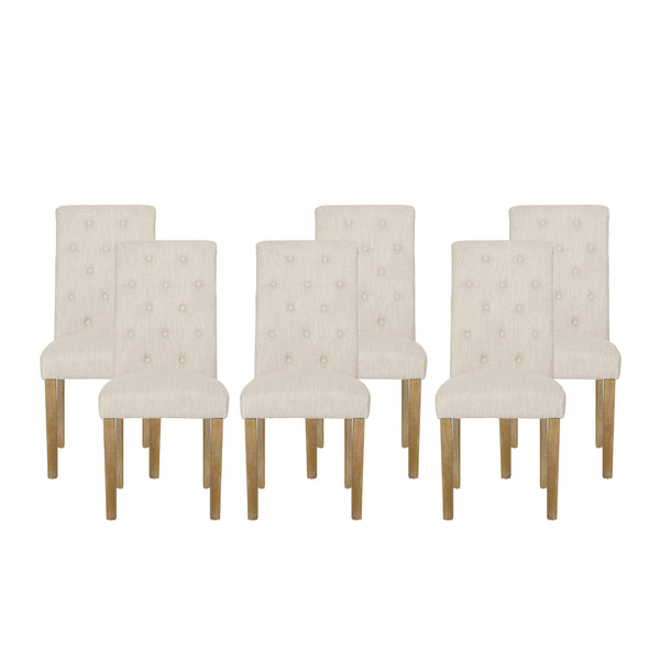 gdf studio Larkspur Contemporary Fabric Tufted Dining Chairs Set of 6