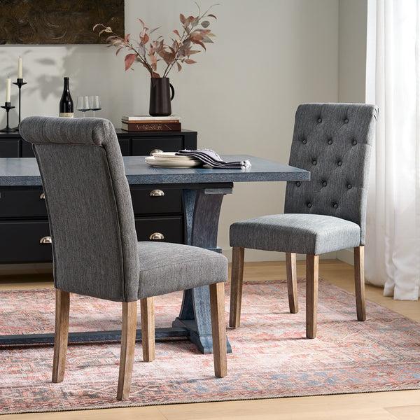 gdf studio Larkspur Contemporary Fabric Tufted Dining Chairs Set of 2