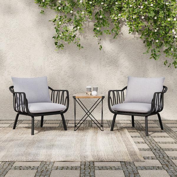 Gdf Studio Larla Modern Indoor & Outdoor Patio Club Chairs