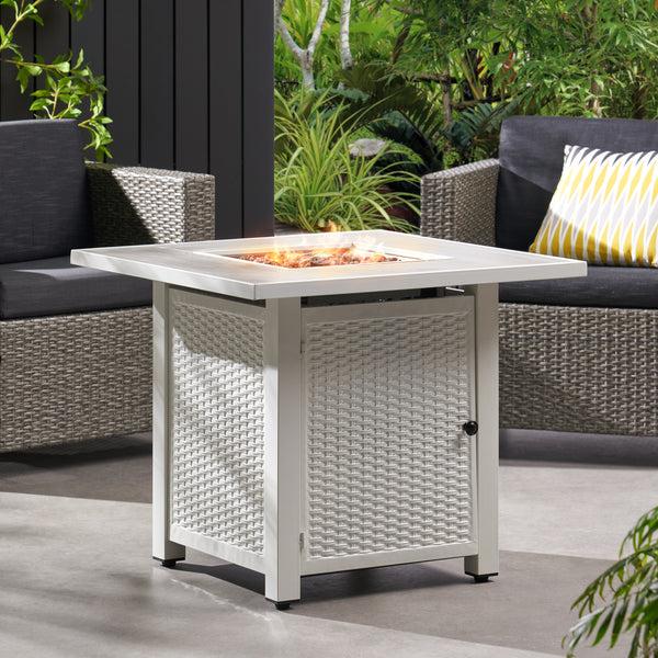 Gdf Studio Larry Outdoor 40 000 BTU Iron Square Fire Pit