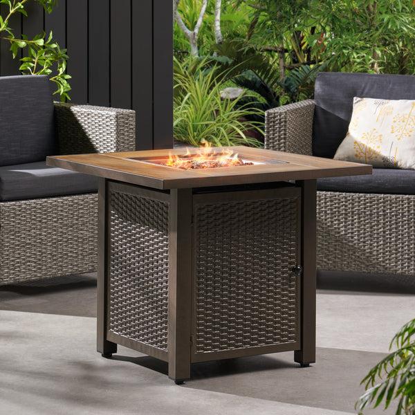 gdf studio Larry Outdoor 40 000 BTU Iron Square Fire Pit