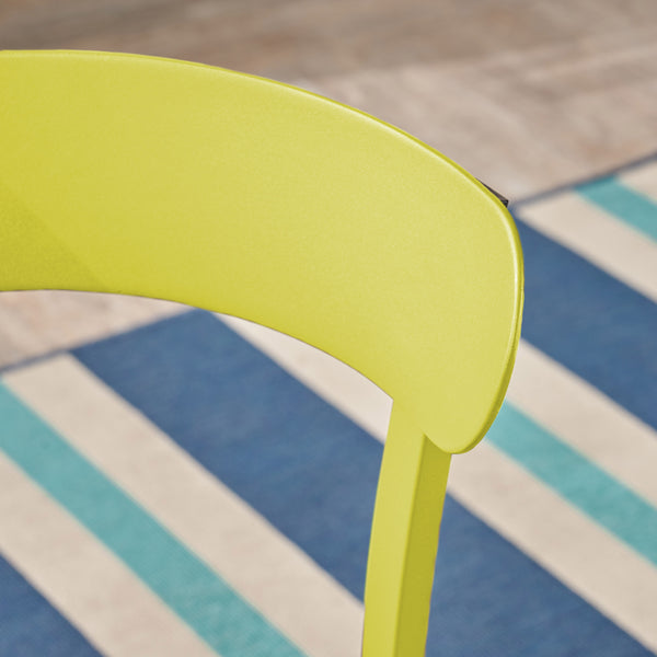 Gdf Studio Larson Outdoor Bistro Set Matte Lime Green