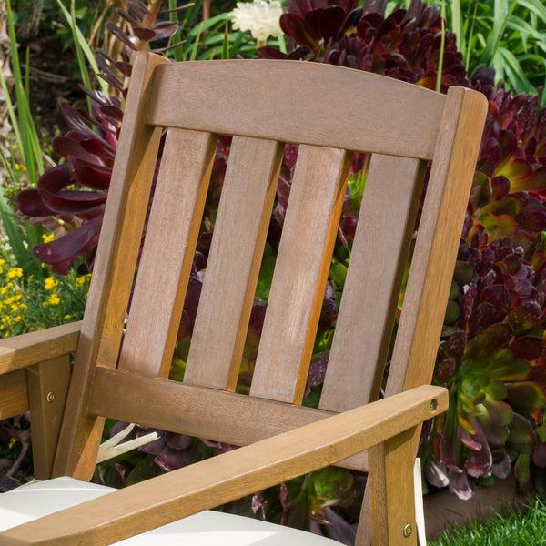 Gdf Studio Las Brisas Outdoor Wood Adjoining 2-Seater Chairs With Cushions