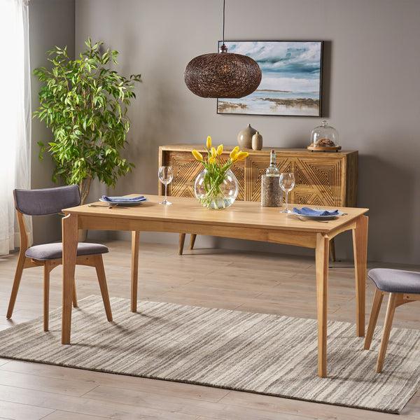 Gdf Studio Laveer Mid Century Modern Wood Dining Table
