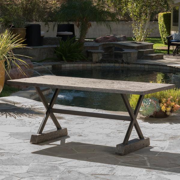 Gdf Studio Lavelle Outdoor Lightweight Concrete Dining Table