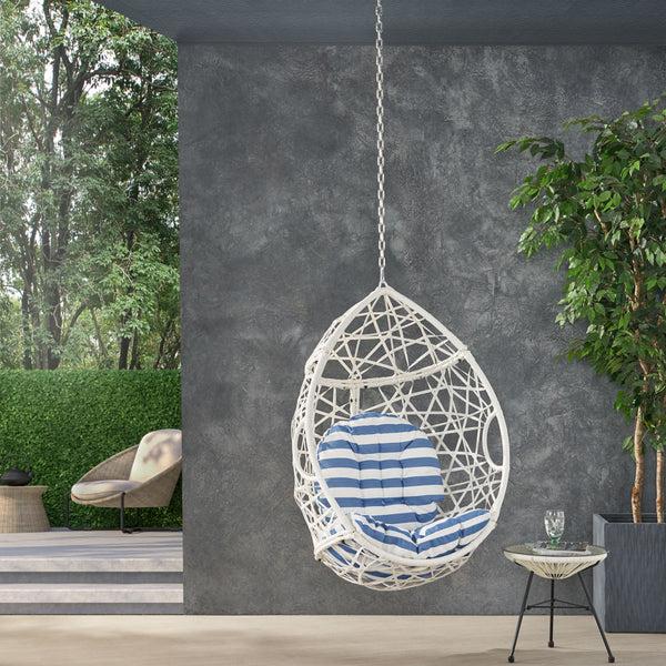 gdf studio Layden Indoor/Outdoor Wicker Hanging Egg / Teardrop Chair (NO STAND)