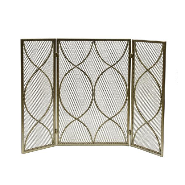 Gdf Studio Laylah Modern Three Panel Iron Firescreen