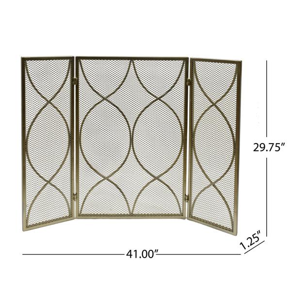 Gdf Studio Laylah Modern Three Panel Iron Firescreen