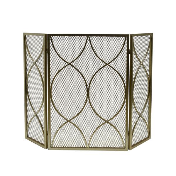 gdf studio Laylah Modern Three Panel Iron Firescreen