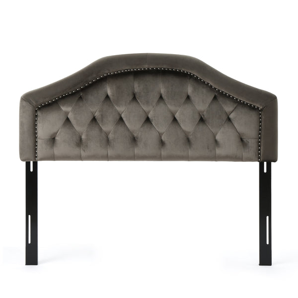 gdf studio Lazarus New Velvet Studded Seam Tufted Queen/Full Headboard