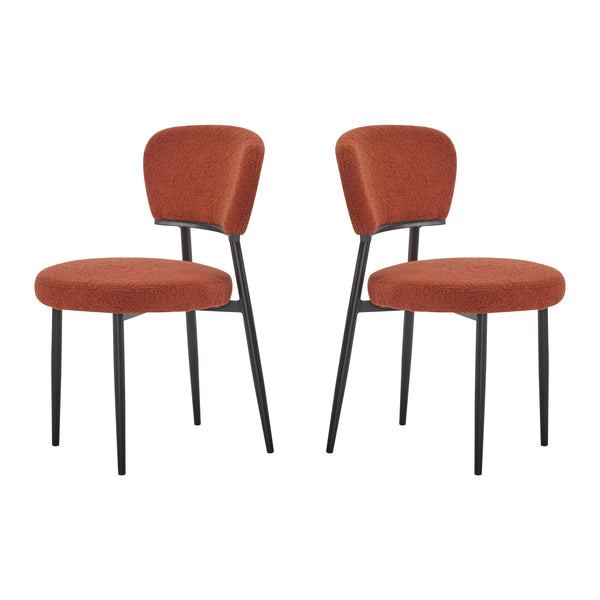 Gdf Studio Leandera Modern Upholstered Dining Chairs Metal Frame Set Of 2