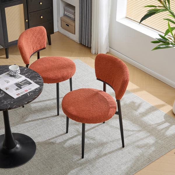 Gdf Studio Leandera Modern Upholstered Dining Chairs Metal Frame Set Of 2