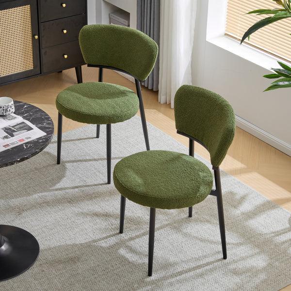 gdf studio Leandera Modern Upholstered Dining Chairs Metal Frame Set of 2