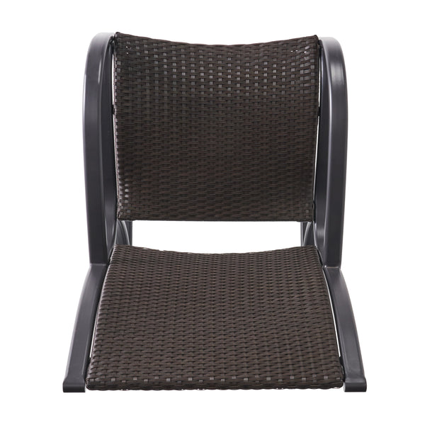 Gdf Studio Leann Outdoor Dark Brown Wicker Rocking Chair