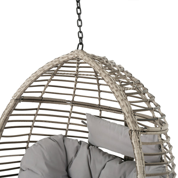 Gdf Studio Leasa Outdoor Wicker Hanging Teardrop / Egg Chair