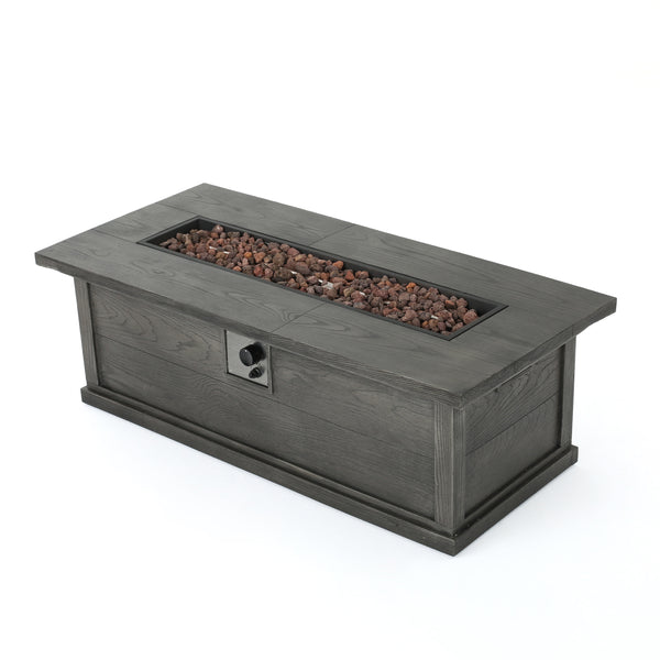 Gdf Studio Lecanto Outdoor 50 000 BTU Lightweight Concrete Rectangular Fire Pit (No Tank Holder)