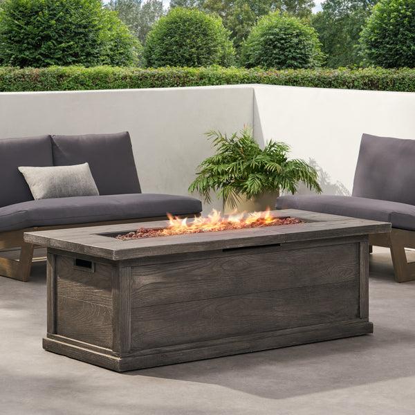 Gdf Studio Lecanto Outdoor 50 000 BTU Lightweight Concrete Rectangular Fire Pit (No Tank Holder)