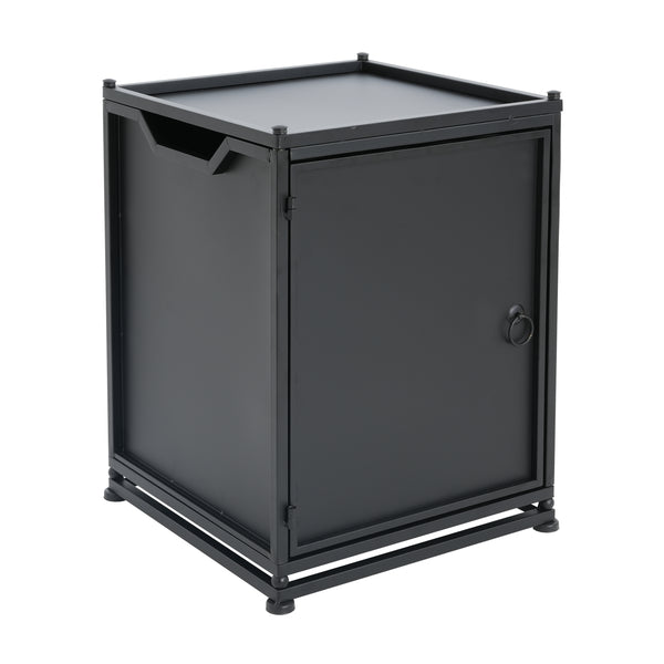 gdf studio Lecanto Outdoor Metal Tank Holder Side Table Matte Black