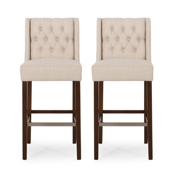 Gdf Studio Leeandre Contemporary Wingback Fabric Barstools (Set Of 2)