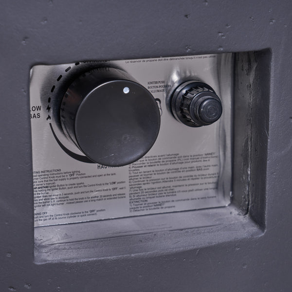 Gdf Studio Leo Outdoor 31-inch Round Light Weight Concrete Gas Burning Fire Pit