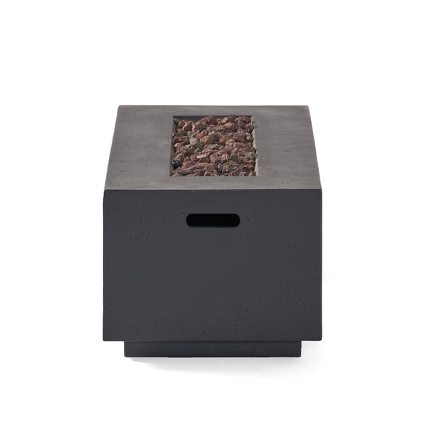 Gdf Studio Leo Outdoor 40-inch Rectangular Light Weight Concrete Gas Burning Fire Pit