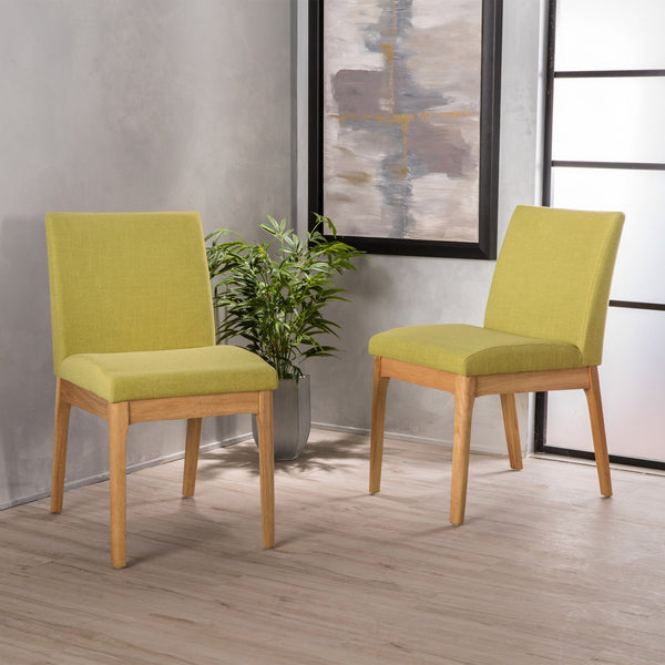 Gdf Studio Leona Fabric & Wood Finish Dining Chair (Set Of 2)