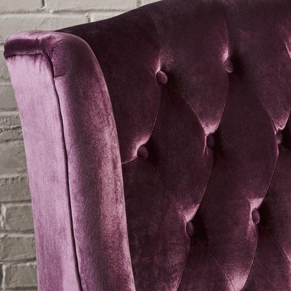Gdf Studio Leona French Style High Back Tufted Winged Velvet Loveseat