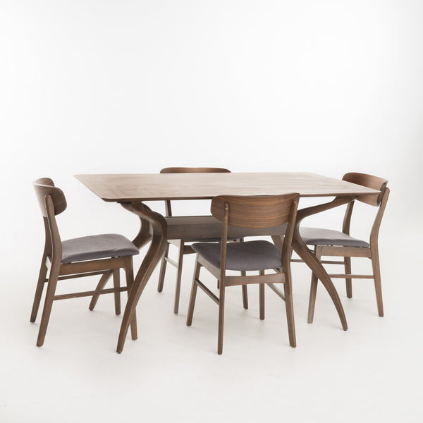 Gdf Studio Leona Mid-Century Modern 5 Piece Dining Set
