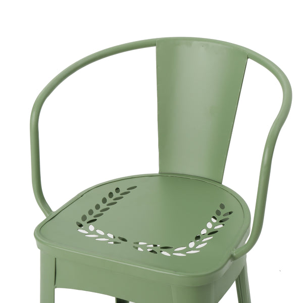 Gdf Studio Leona Outdoor 3 Piece Paint Finished Iron Bistro Set