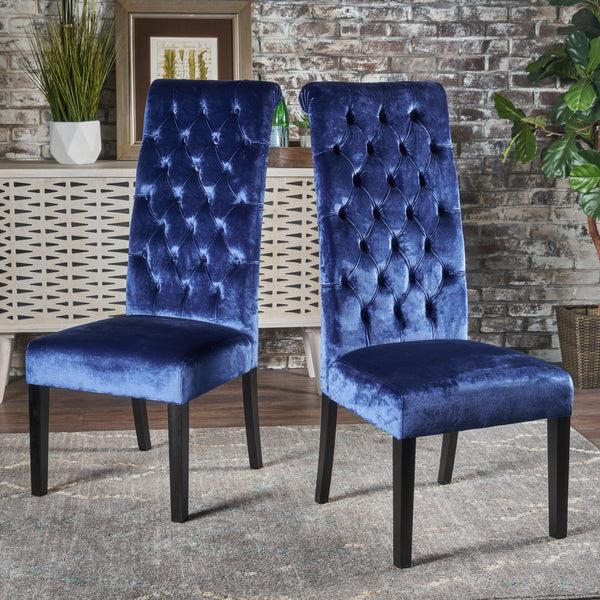 Gdf Studio Leona Tall Back Tufted New Velvet Dining Chair (Set Of 2)