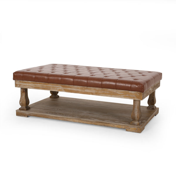 Gdf Studio Leovanni Contemporary Fabric Rectangular Ottoman