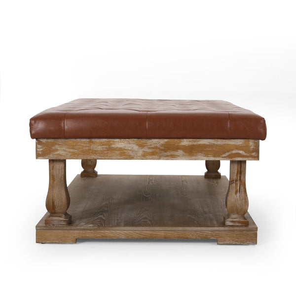 Gdf Studio Leovanni Contemporary Fabric Rectangular Ottoman