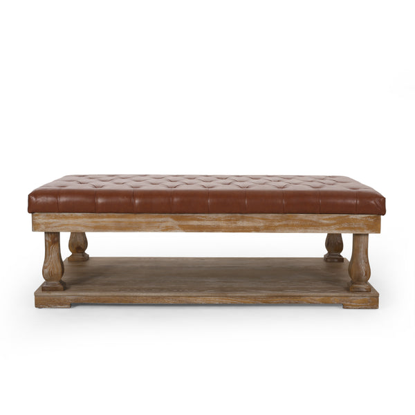 Gdf Studio Leovanni Contemporary Fabric Rectangular Ottoman