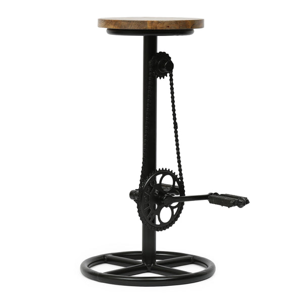 Gdf Studio Lepley Industrial Handcrafted Mango Wood Pedal Barstool