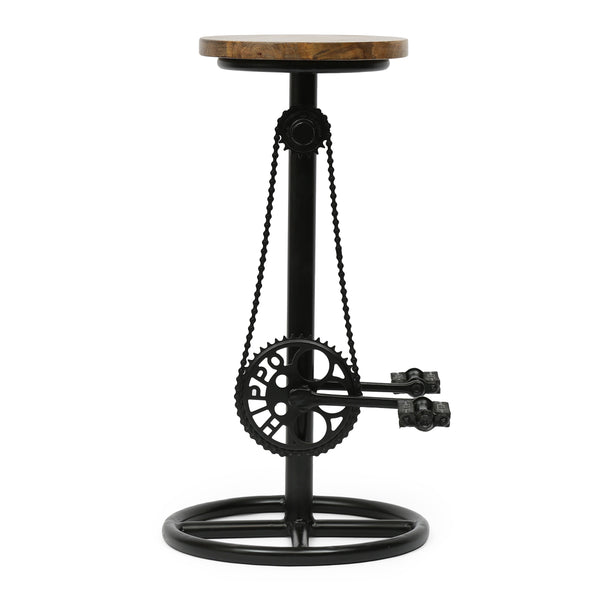 Gdf Studio Lepley Industrial Handcrafted Mango Wood Pedal Barstool