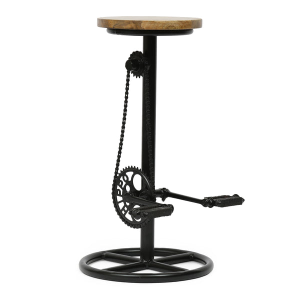 gdf studio Lepley Industrial Handcrafted Mango Wood Pedal Barstool
