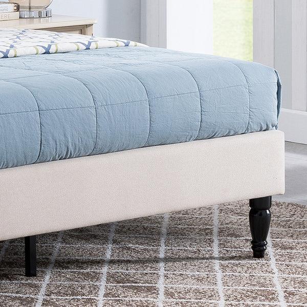 Gdf Studio Lera Fully-Upholstered Queen-Size Platform Bed Frame Low-Profile Contemporary