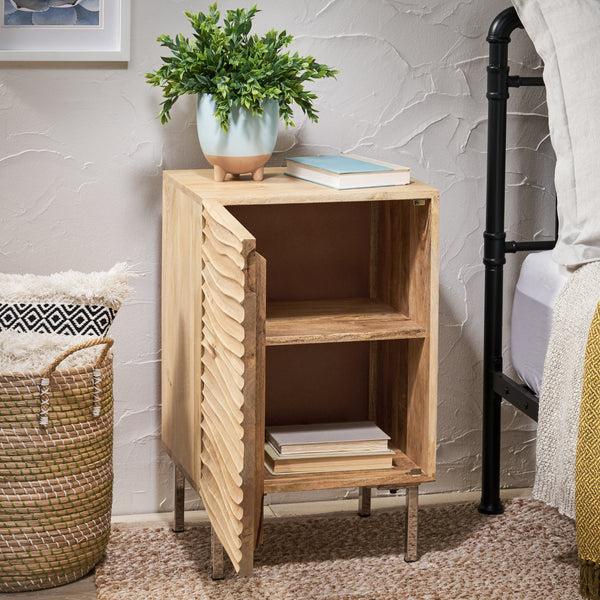 Gdf Studio Lesley Modern Mango Wood And Iron Side Table