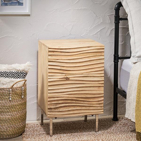 Gdf Studio Lesley Modern Mango Wood And Iron Side Table