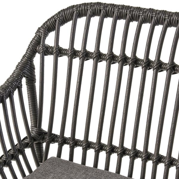 Gdf Studio Lesley Outdoor Faux Wicker 2 Seater Chat Set With Tempered Glass Table