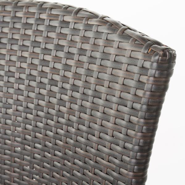 Gdf Studio Lester Outdoor 3 Piece Square Multi-brown Wicker Bar Set