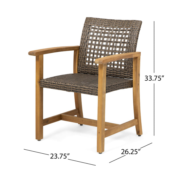 Gdf Studio Levant Outdoor Acacia Wood Dining Chair (Set Of 2)