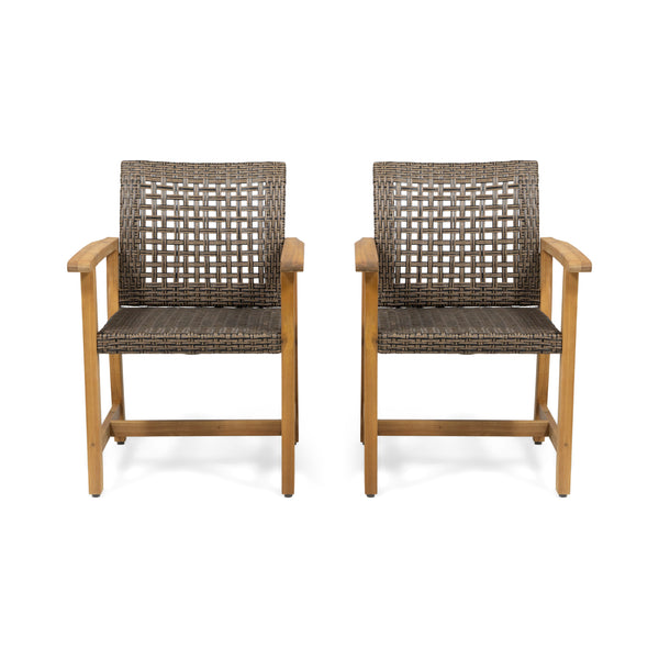 gdf studio Levant Outdoor Acacia Wood Dining Chair (Set of 2)